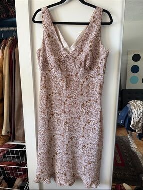 Y2K/90s Paisley Print Sleeveless Dress. Coastal and Minimalist
